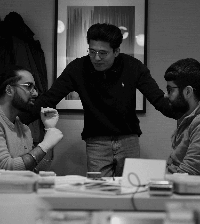 Clinicians collaborating during a session