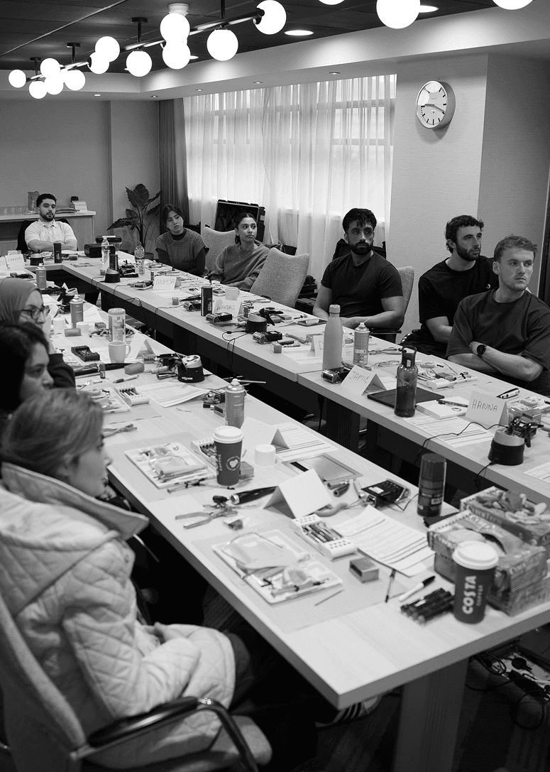 Clinicians in a training session